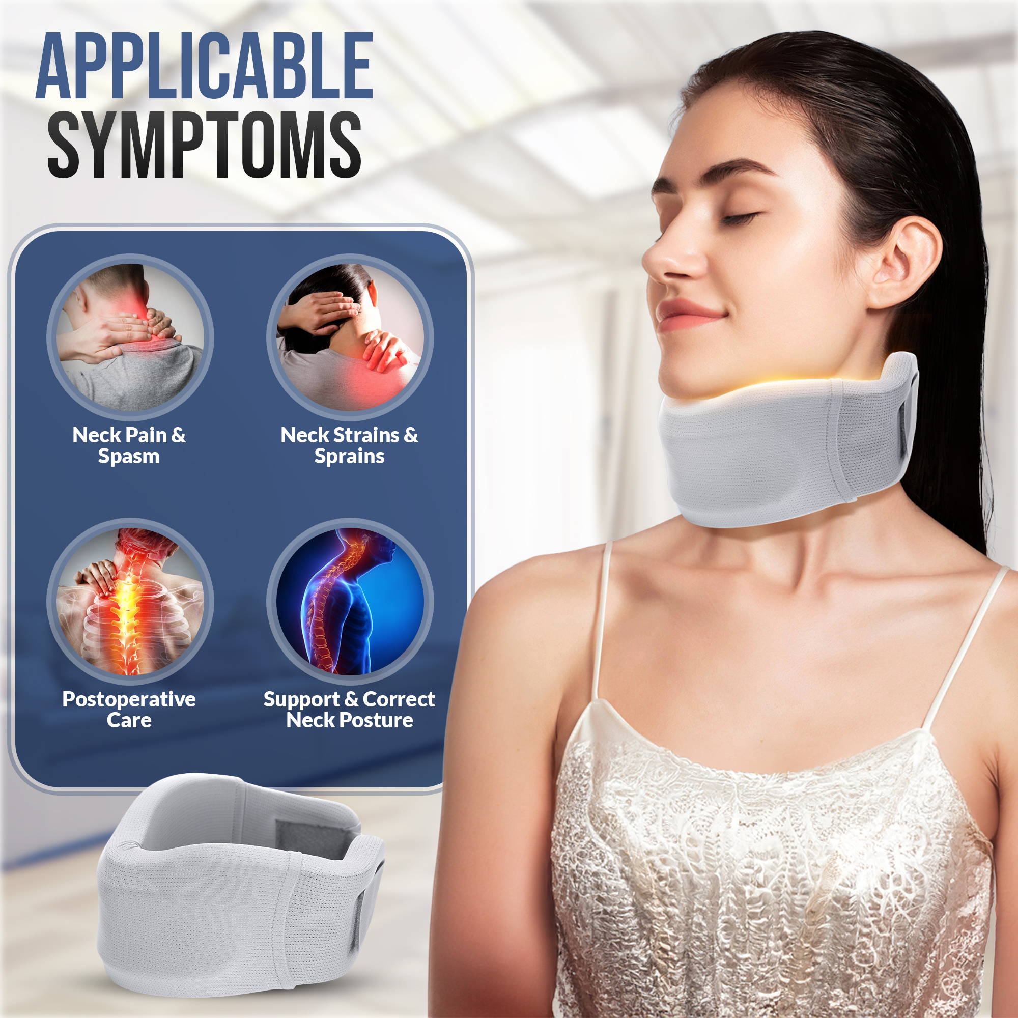 Cervical collars for neck posture clearance